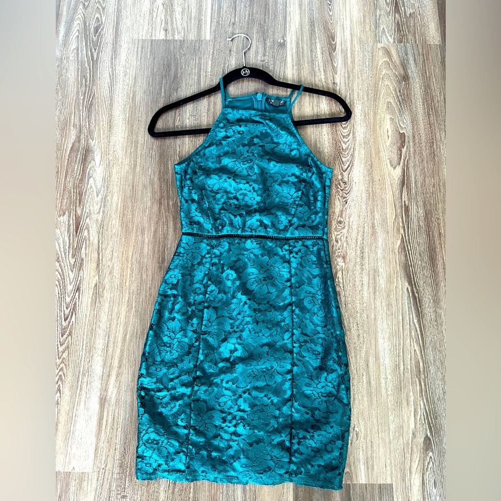 Used lace teal dress